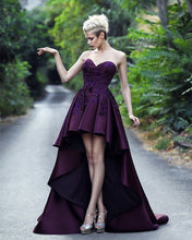 Load image into Gallery viewer, Purple Prom Dress Front Short Long In The Back
