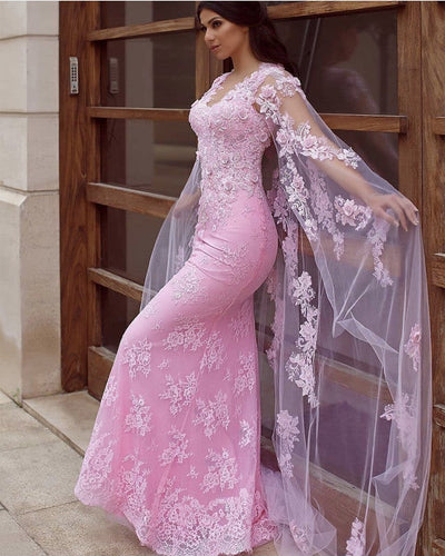 Pink Mermaid Wedding Dress