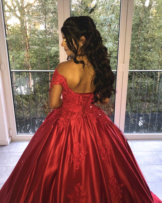 Lace Off Shoulder Satin Quinceanera Dresses Ball Gowns Lace Off Shoulder Satin Quinceanera Dresses Ball Gowns
