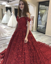 Load image into Gallery viewer, Red-Wedding-Dresses-Ball-Gowns

