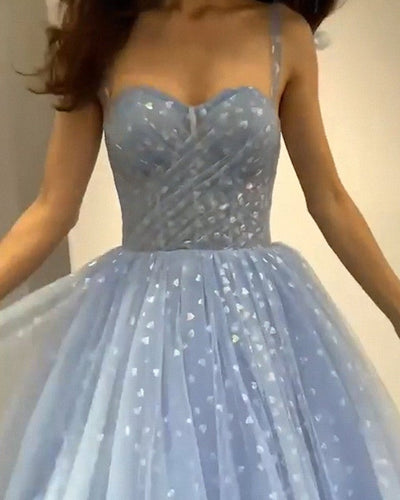 Blue Sweetheart Corset Dress