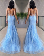 Load image into Gallery viewer, Open Back Mermaid Prom Dresses
