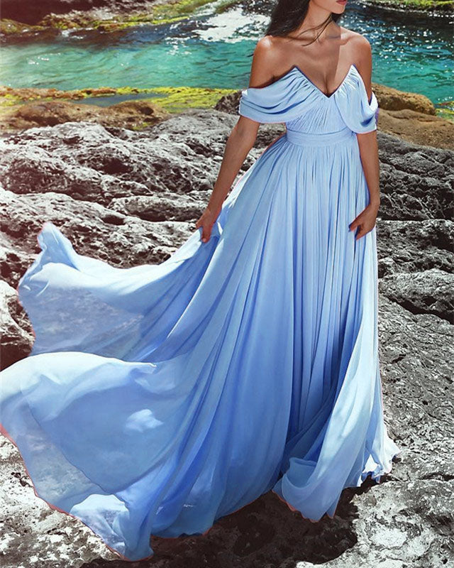 white christmas dresses Burgundy Prom Dresses,Off The Shoulder Prom Dress,Prom Dress with Slit,Chiffon Prom Dress,PD00215, US8 / Royal Blue
