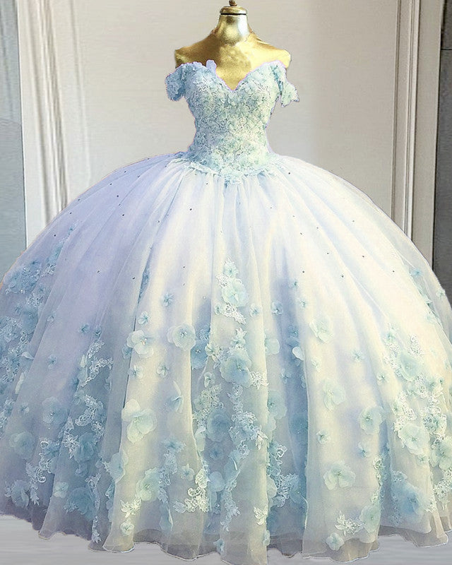 Mexican Style Floral Flowers Quinceanera Dresses Off The Shoulder Mexican Style Floral Flowers Quinceanera Dresses Off The Shoulder