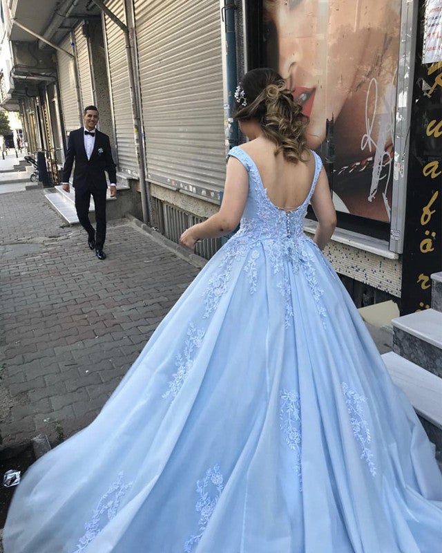Sweet 16 Light Sky Blue Quinceanera Dresses Sky Blue Quinceanera