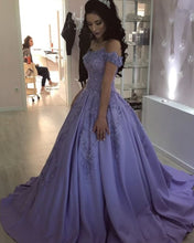Load image into Gallery viewer, Lilac-Satin-Formal-Dress-For-Engagement-Dresses
