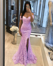 Load image into Gallery viewer, Lilac Mermaid Prom Slit Dresses
