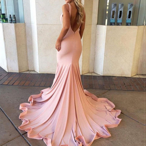 Long Backless Prom Dresses Sexy Long Evening Gowns-alinanova