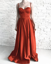 Load image into Gallery viewer, Orange Corset Prom Dress
