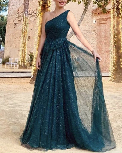 Glitter Prom Dresses Green