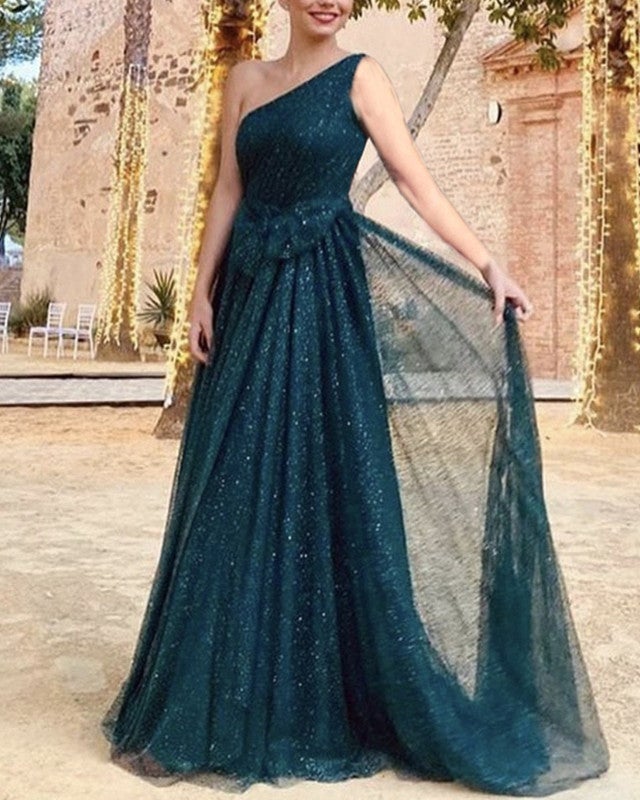 Glitter Prom Dresses Green
