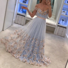 Load image into Gallery viewer, Baby-Blue-Prom-Dresses-Elegant-Lace-Evening-Gowns
