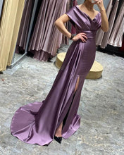 Load image into Gallery viewer, Long Mauve Sheath Prom Dresses

