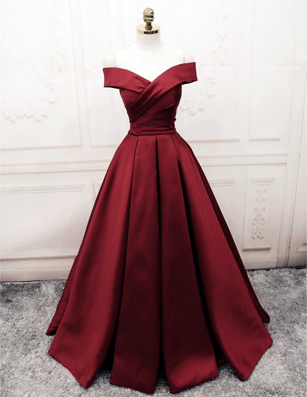 Long Satin Off The Shoulder Formal Dresses Long Satin Off The Shoulder Formal Dresses