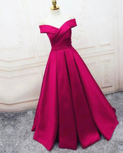 Load image into Gallery viewer, Long Satin Off The Shoulder Formal Dresses
