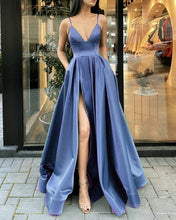 Load image into Gallery viewer, Steel Blue Bridesmaid Dresses
