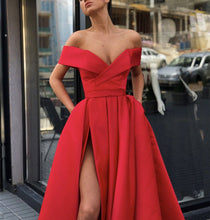 Load image into Gallery viewer, Red Formal Dresses Long Slit Evening Gown
