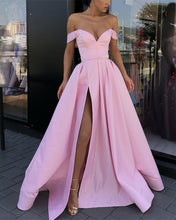 Load image into Gallery viewer, Long-Satin-Formal-Evening-Dresses-2019-Prom-Gowns
