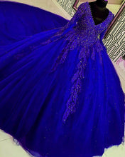 Load image into Gallery viewer, Long Sleeve Quinceanera Dresses V Neck Ball Gown
