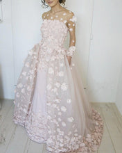 Load image into Gallery viewer, Pink Prom Dresses Long Sleeves
