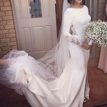 Load image into Gallery viewer, Long Sleeves Mermaid Wedding Dresses Lace Backless-alinanova
