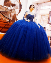 Load image into Gallery viewer, Royal Blue Quinceanera Dresses Long Sleeves
