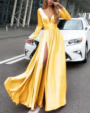 Load image into Gallery viewer, alinanova long sleeves prom dresses 7043 gold
