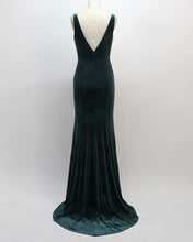 Load image into Gallery viewer, Low Back Mermaid Velvet Bridesmaid Dress
