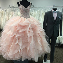 Load image into Gallery viewer, Luxurious Crystal Beaded Sweetheart Organza Ruffles Quinceanera Dresses 2018-alinanova
