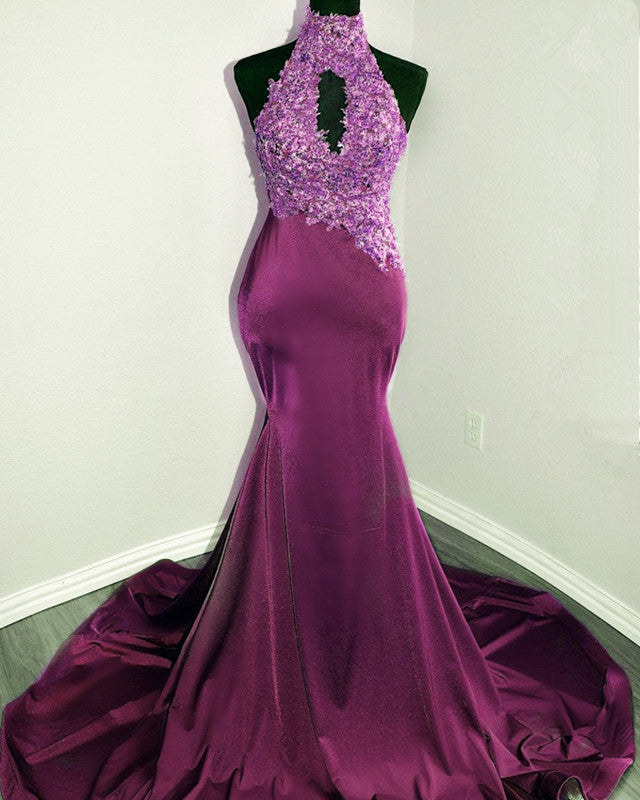 magenta dresses party Mermaid Lace Applique Halter Prom Size:10-11 wide:Wingtip A lovely young couple Youll be the life