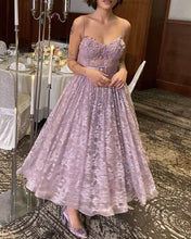 Load image into Gallery viewer, Mauve Lace Cottagecore Dress
