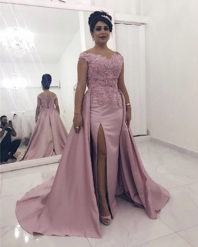 Mauve Pink Mermaid Prom Dresses