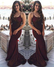 Load image into Gallery viewer, Burgundy Mermaid Prom Dresses Sparkly

