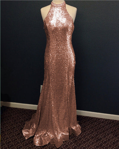 Rose Gold Mermaid Prom Dress