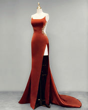 Load image into Gallery viewer, Mermaid Burnt Orange Prom Dress
