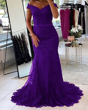 Load image into Gallery viewer, Mermaid Lace Off The Shoulder Prom Evening Dresses
