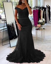 Load image into Gallery viewer, Mermaid Lace Off The Shoulder Prom Evening Dresses-alinanova
