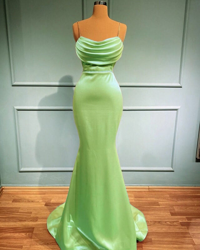Mermaid Sage Green Spandex Dresses Cowl Neck Mermaid Sage Green Spandex Dresses Cowl Neck