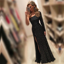 Load image into Gallery viewer, Mermaid Sequin Prom Dresses One Shoulder Split
