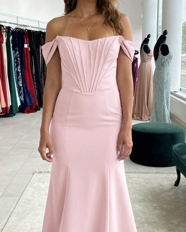 chinese dress ladies Strapless Long Mermaid Prom Dress in Light Pink with Sequin Corset and Slit main image 1
