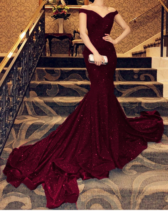 chinese dress ladies Trendy Pink Illusion Neck Long Sleeves Mermaid Ruffles Prom Dresses main image 1