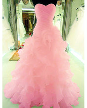 Load image into Gallery viewer, Blush Pink Wedding Dresses Mermaid Ruffles
