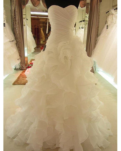 Mermaid Wedding Dresses Sweetheart Organza Ruffles