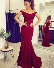 Load image into Gallery viewer, alinanova mermaid bridesmaids dresses 70131 Burgundy
