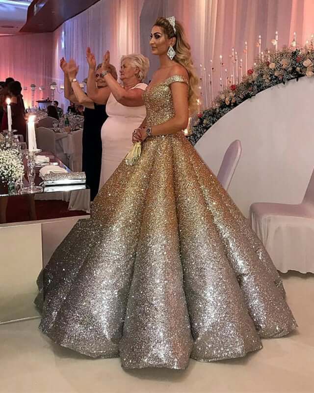 Mexican Quinceanera Dresses Ombre Sequin Ball Gown alinanova
