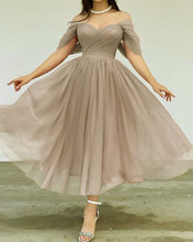 Load image into Gallery viewer, Tan Bridesmaid Dresses Midi
