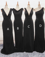 Load image into Gallery viewer, Black Velvet Bridesmaid Dresses
