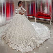 Load image into Gallery viewer, 8901 Wedding Dresses Modest Ball Gown With Sleeves
