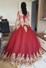 Load image into Gallery viewer, Elegant-Quinceanera-Dresses-Ballgowns-Gold-Lace-Appliques
