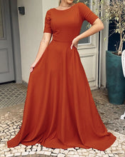 Load image into Gallery viewer, Modest Burnt Orange Bridesmaid Dresses
